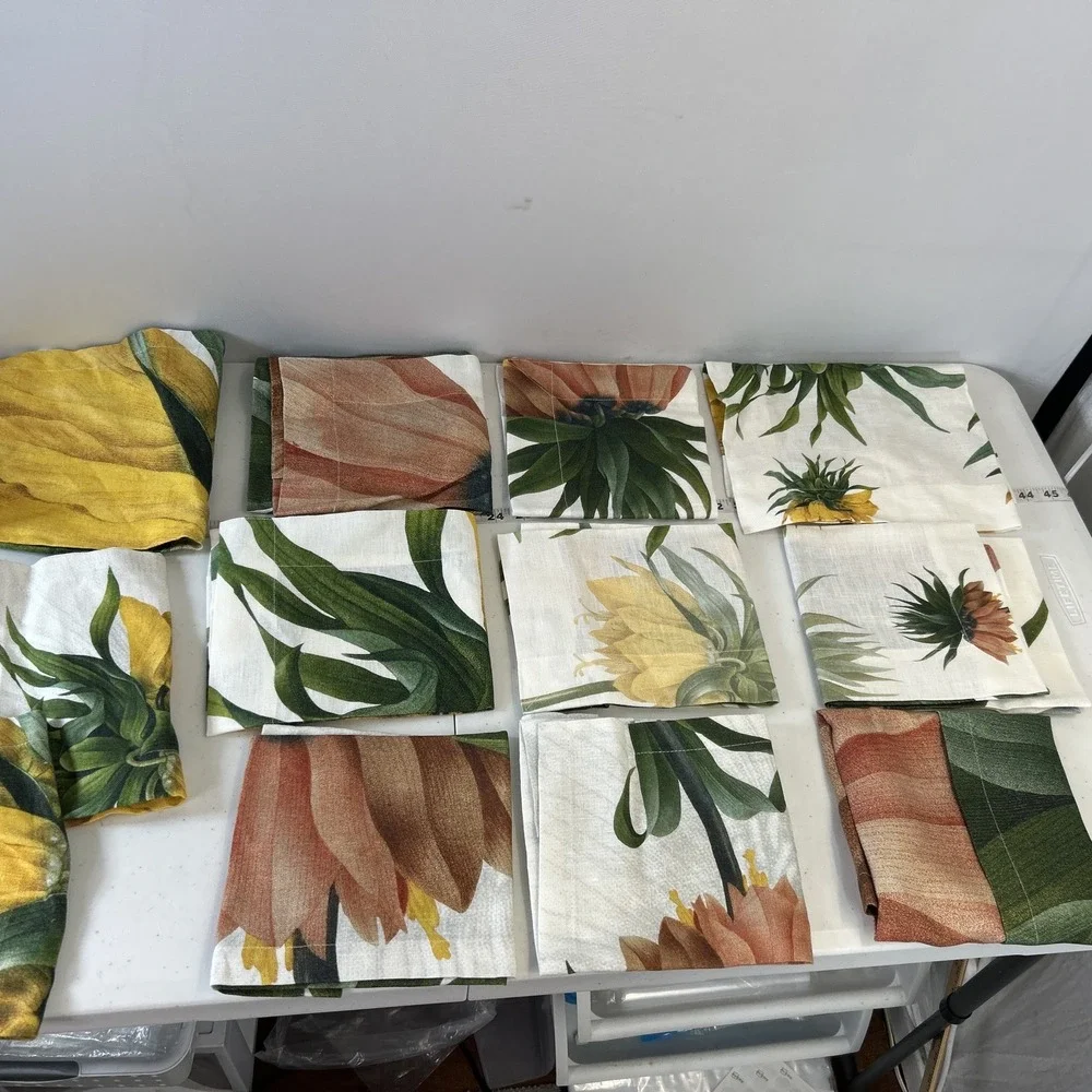 NEW Nap King Made in Italy Linen 6 Napkins/placemats Bold Botanical print Luxury